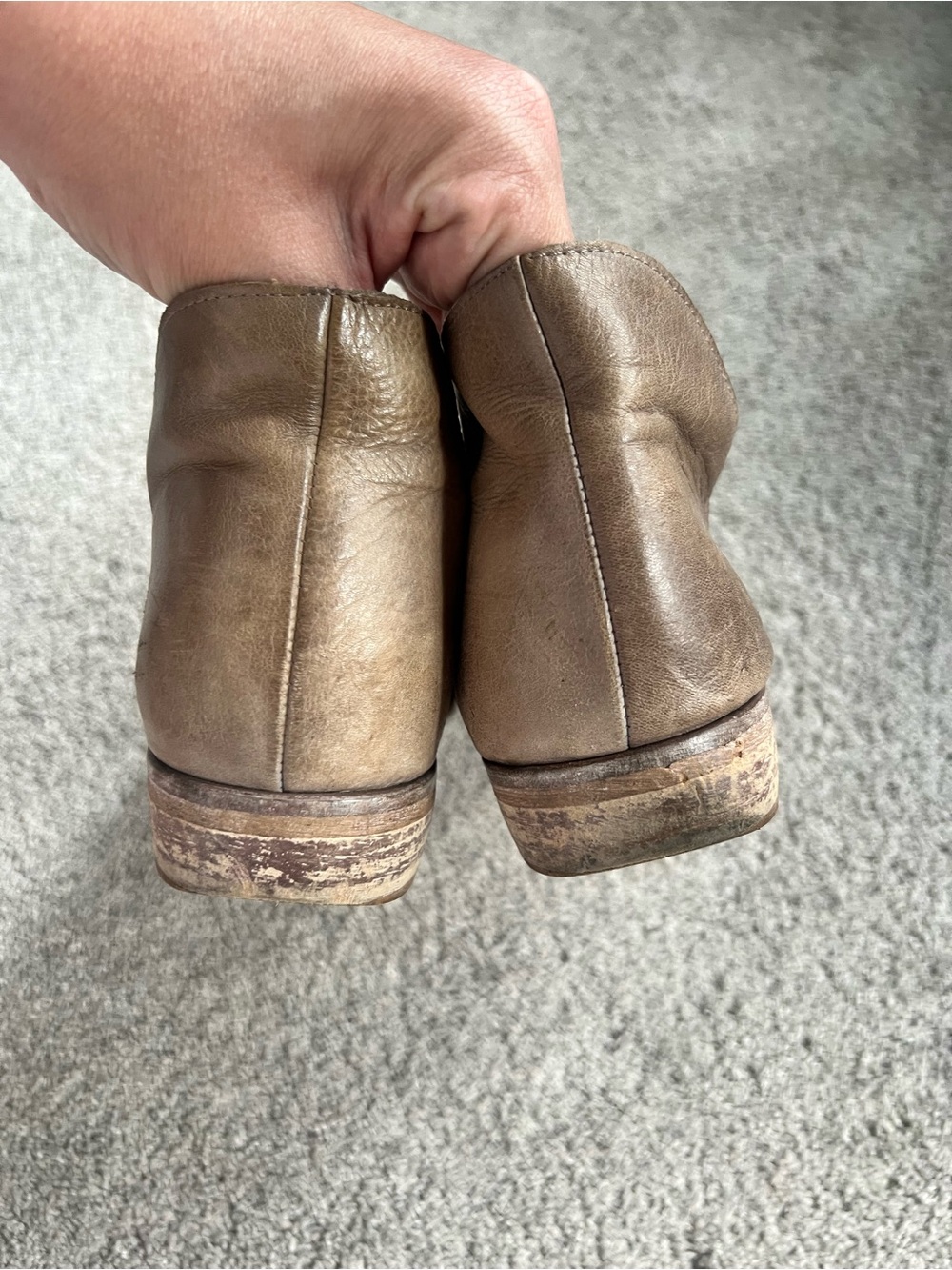 Free People Royale Flats Womens Size 39 Taupe Leather Minimal D'orsay Boho - Picture 5 of 8
